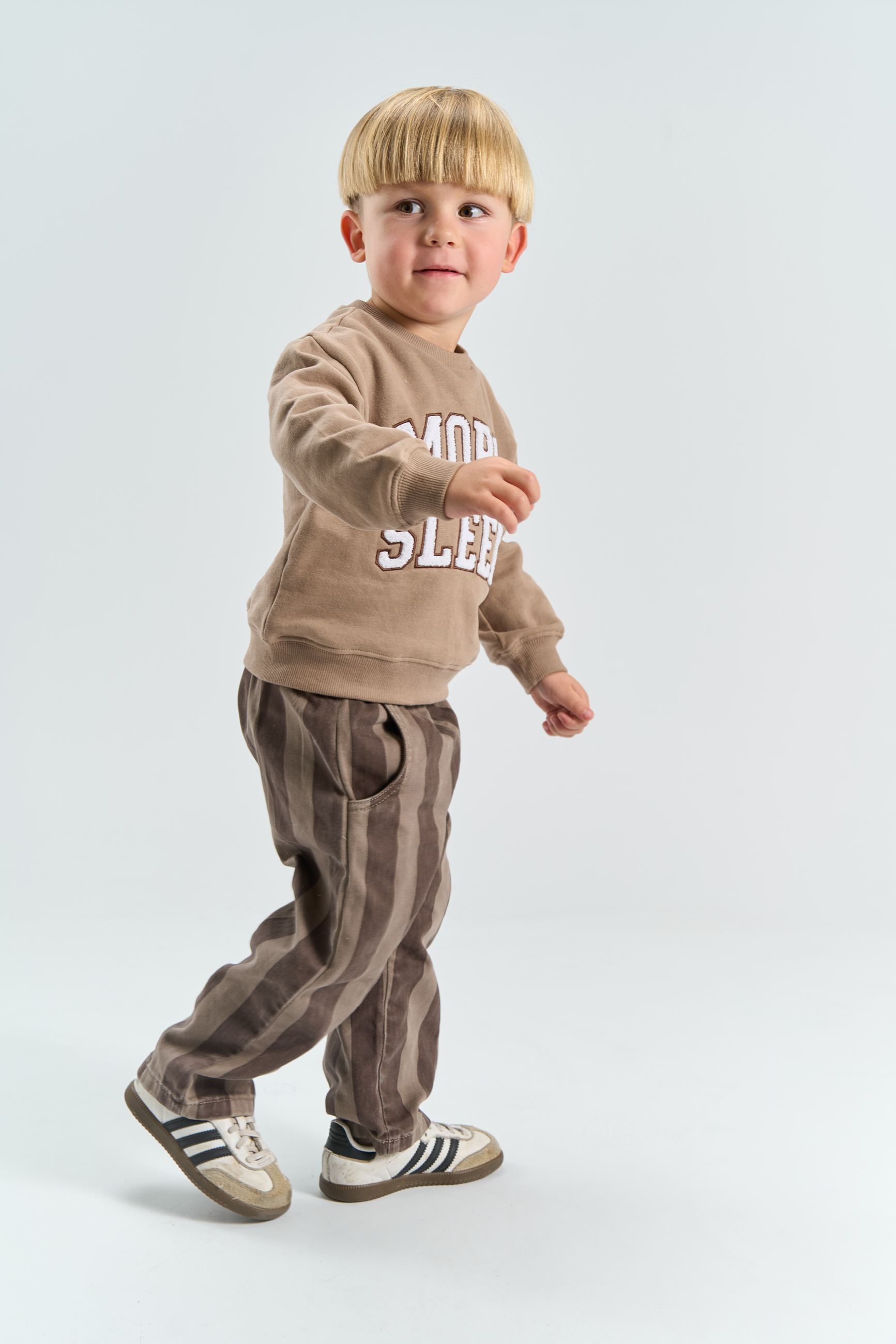 TNSTYlas Baggy Pants Taupe Gray Striped TN - 5