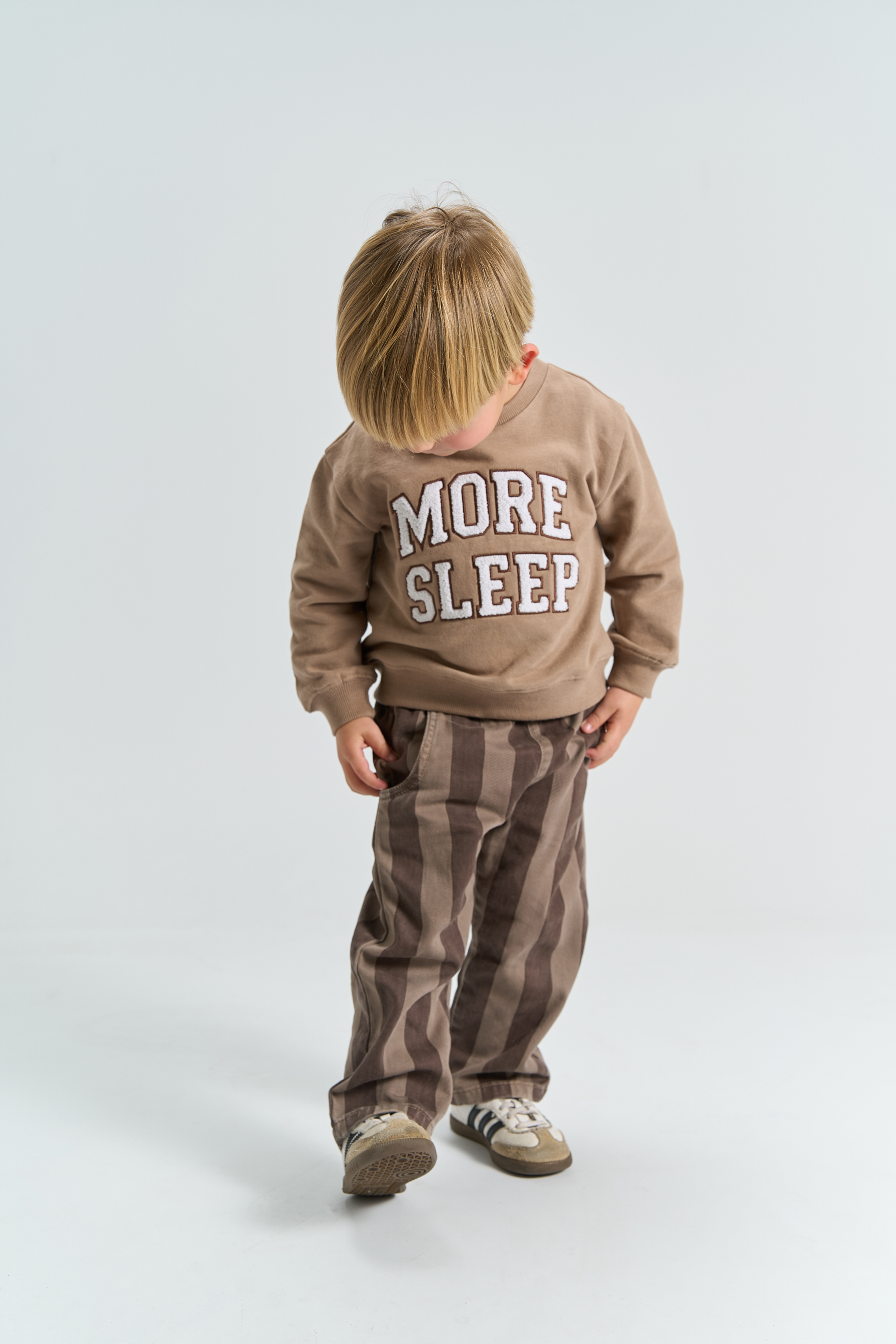 TNSTYlas Baggy Pants Taupe Gray Striped TN - 4