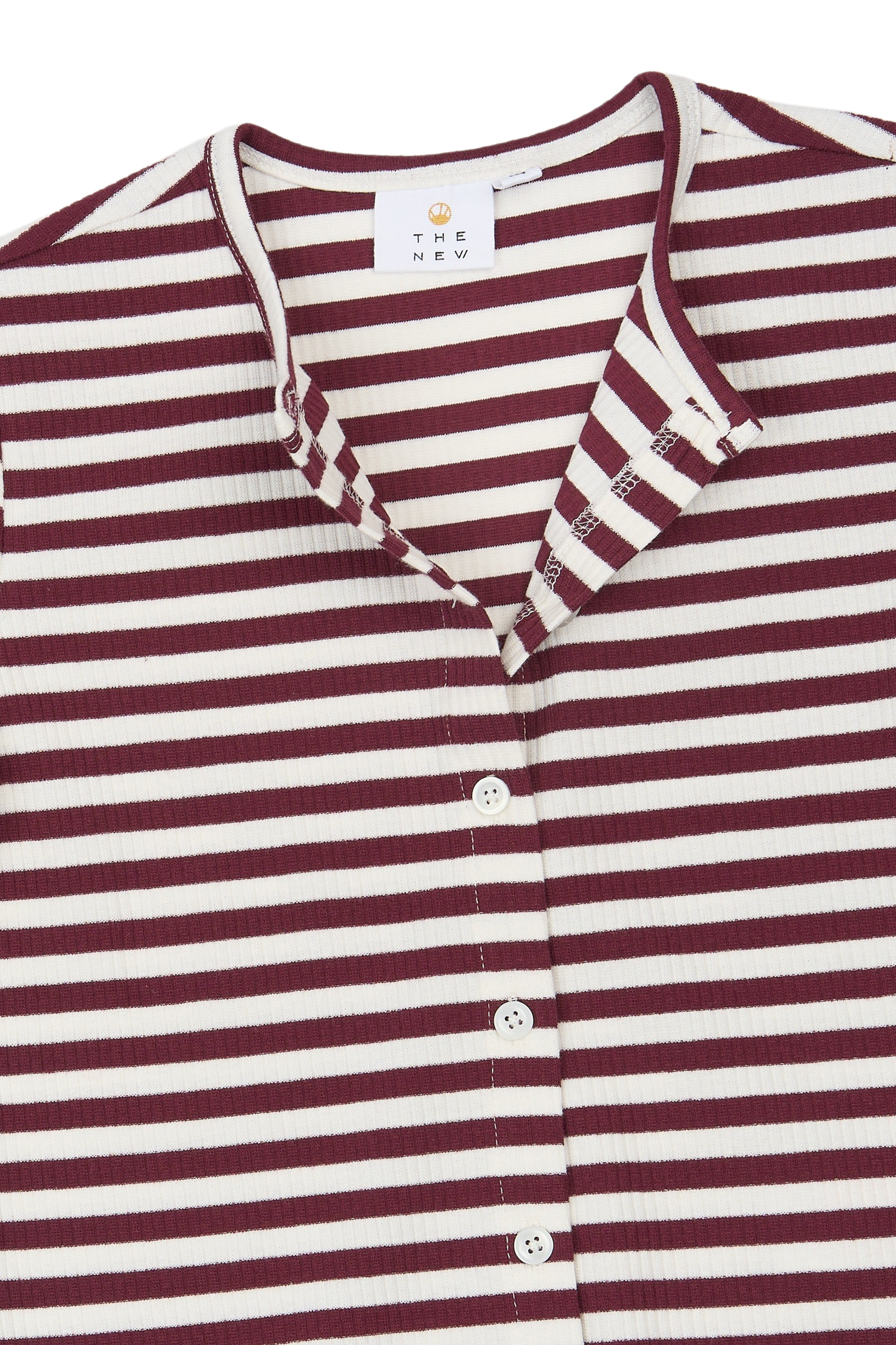 TNMoore LS Rib Cardigan Gardenia Striped - 3