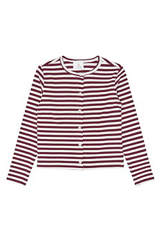 TNMoore LS Rib Cardigan Gardenia Striped