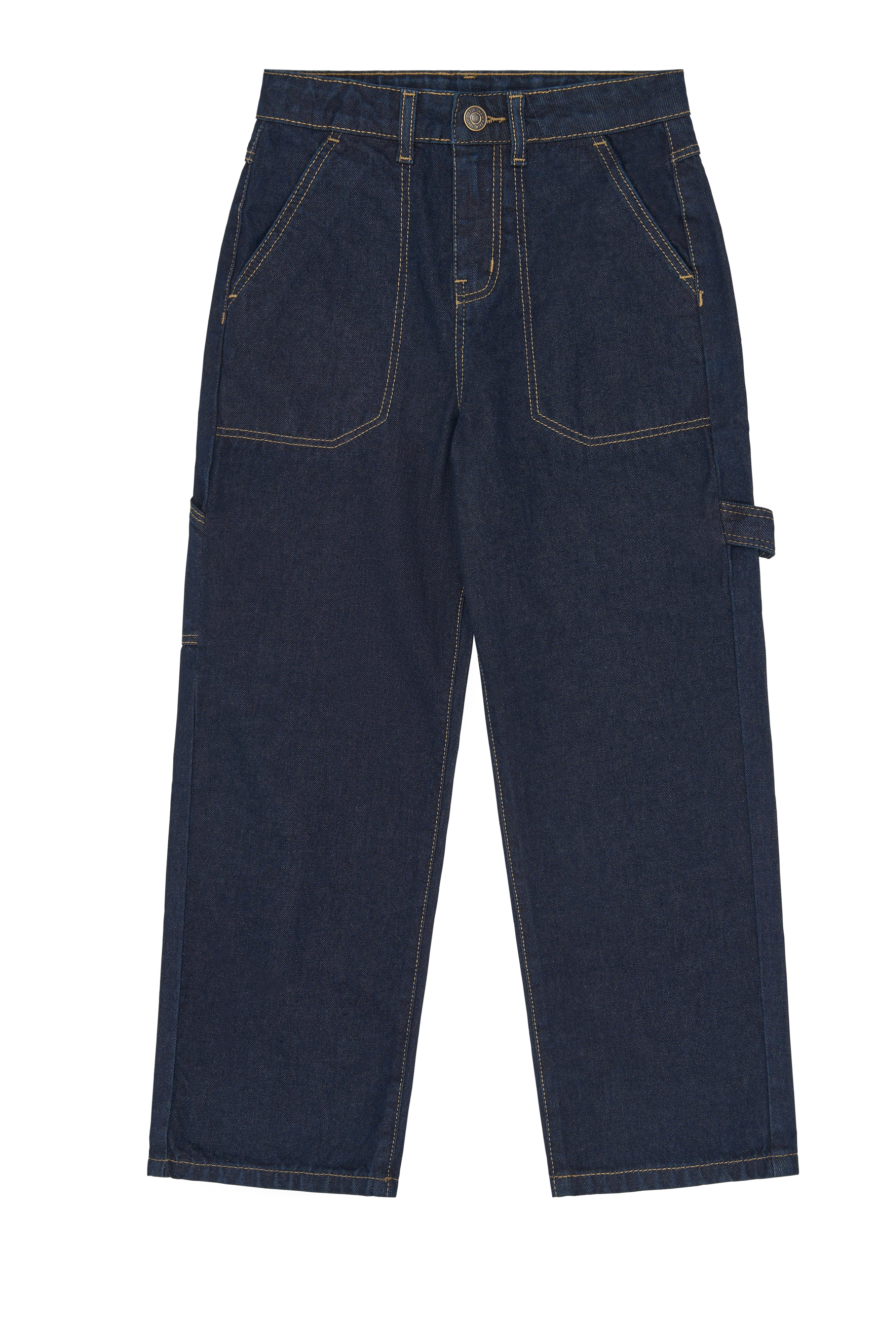 TNBern Baggy Fit Worker Jeans Unwashed Blue Denim
