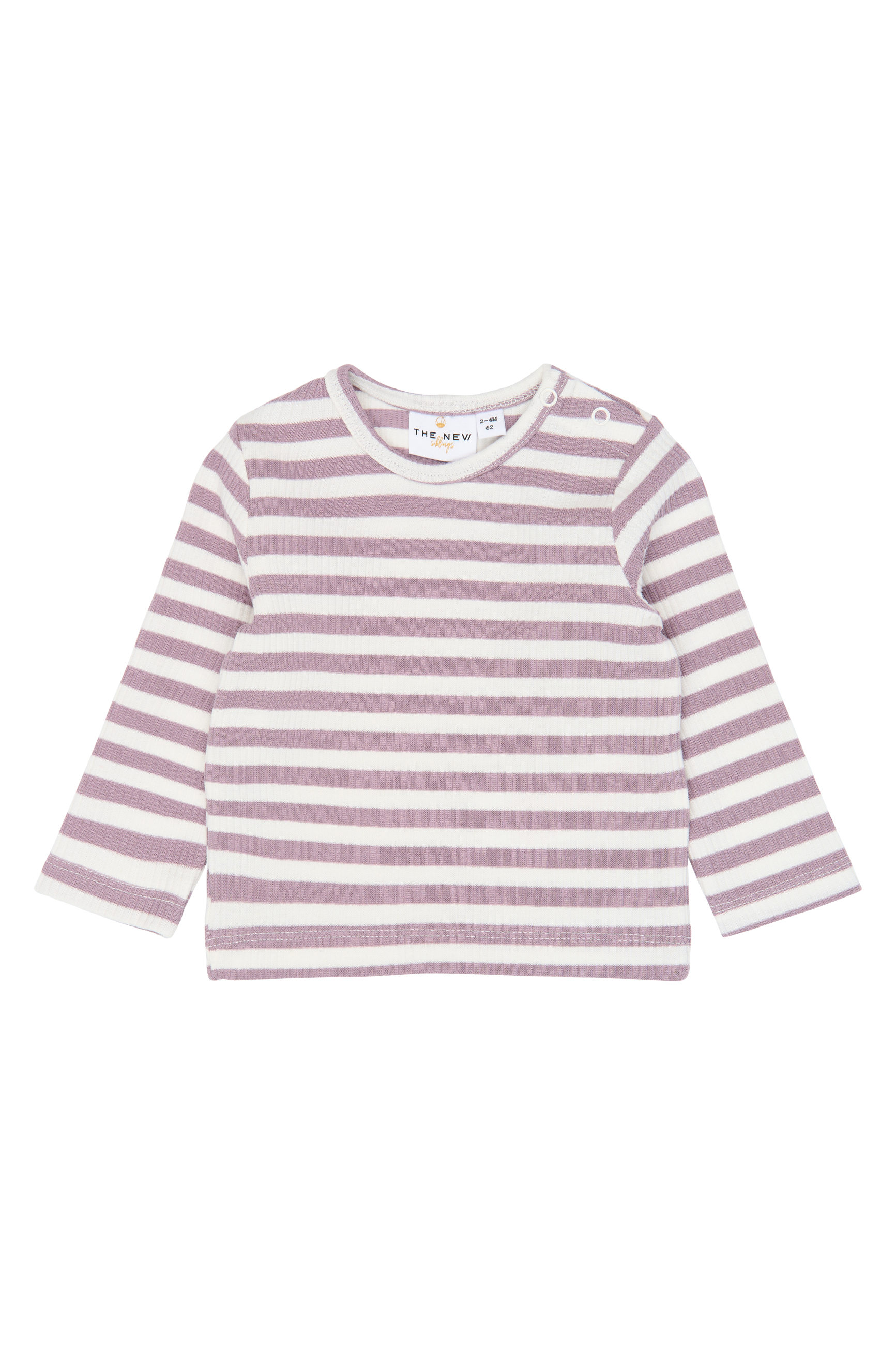 TNSBFro LS Rib Tee Elderberry-Gardenia Striped TN
