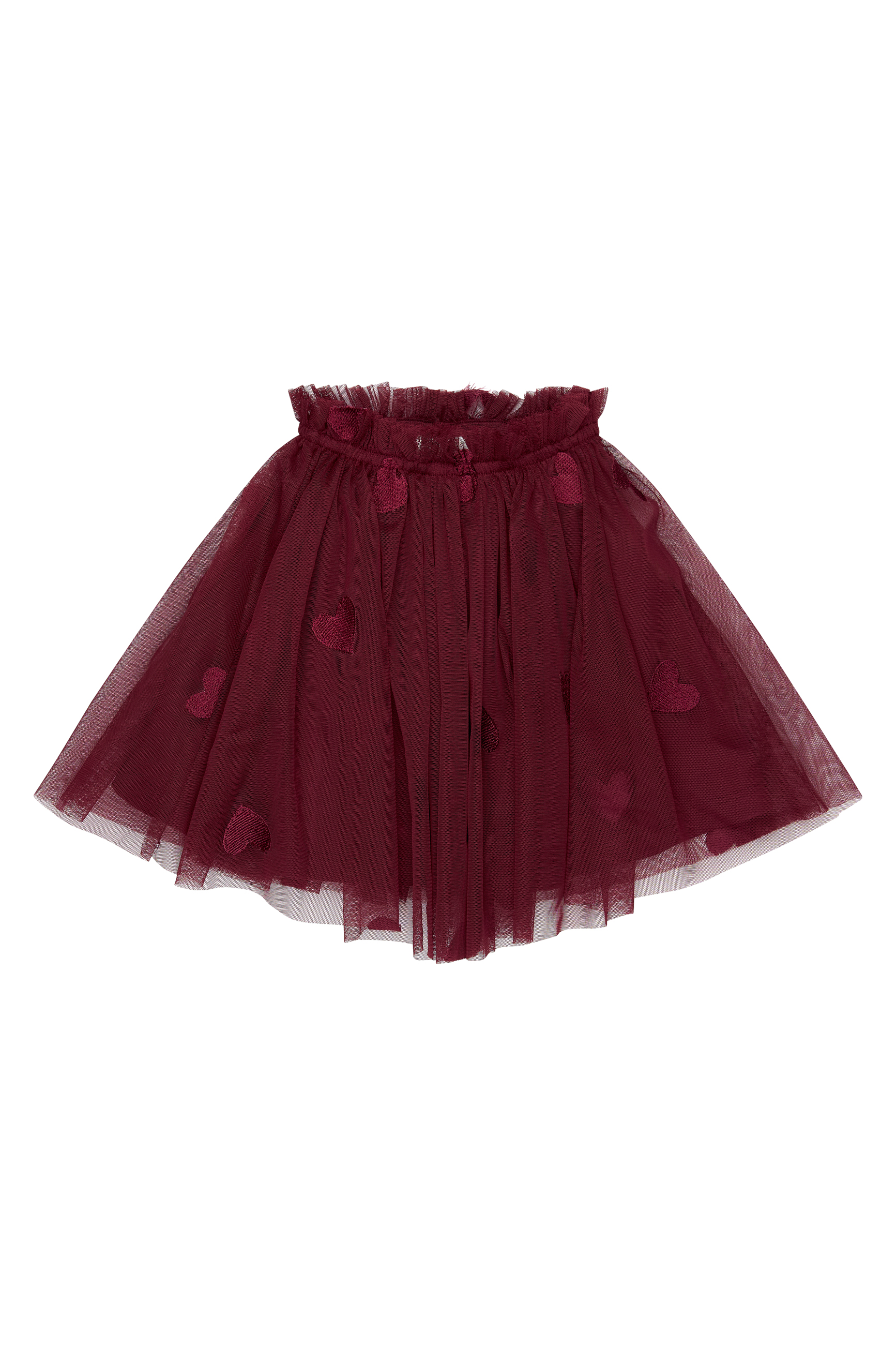 TNSTVonda Mesh Skirt Burgundy EMB TN