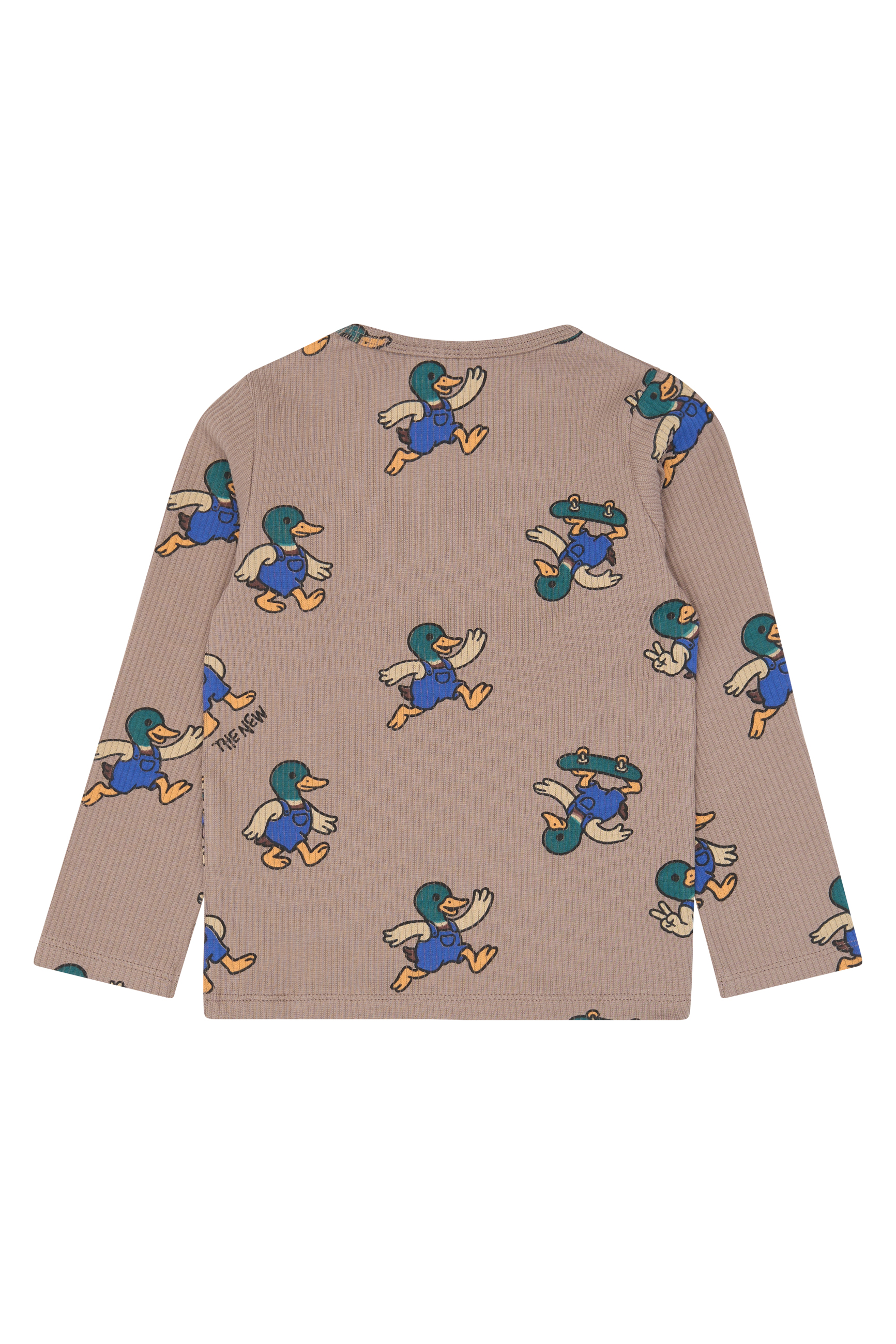 TNSTValdemar LS Rib Tee Taupe Gray AOP TN - 2