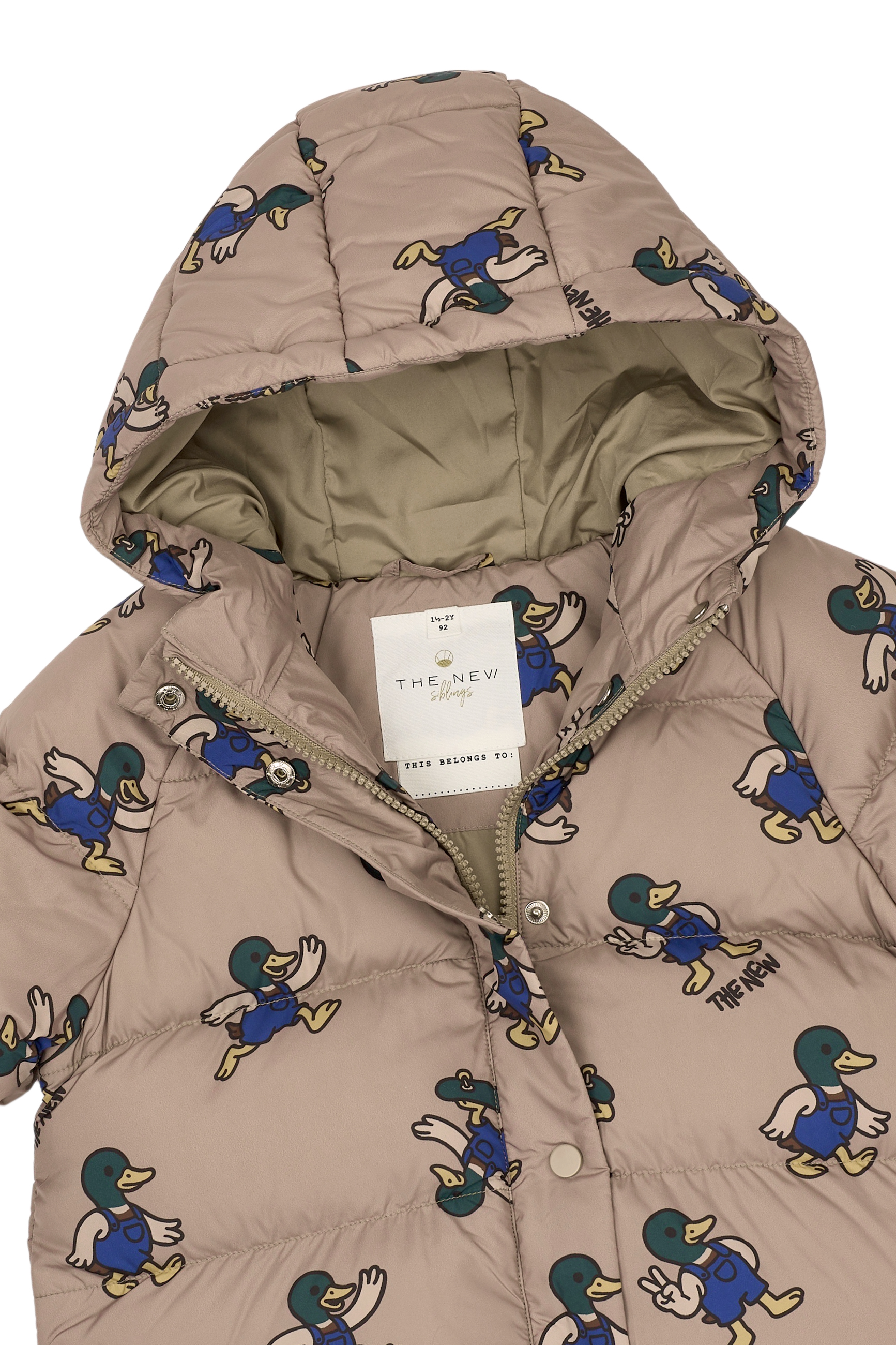 TNSTUwe Puffer Jacket Taupe Gray AOP TN - 3