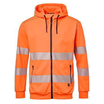 Sweatshirt med zip, varsel klass 3. Top Swede. 