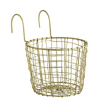 Hållare i mässingfärgad smide för krukor shabby chic lantlig stil