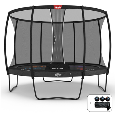 Studsmatta BERG Champion Grå 430 Airflow PRO LEVELS + skyddsnät DLX XL