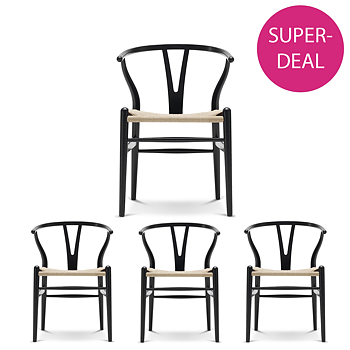 CH24 Y-Stol (Superdeal - Volympris/st vid köp av 4 st) Svart Ek  - Carl Hansen & Søn