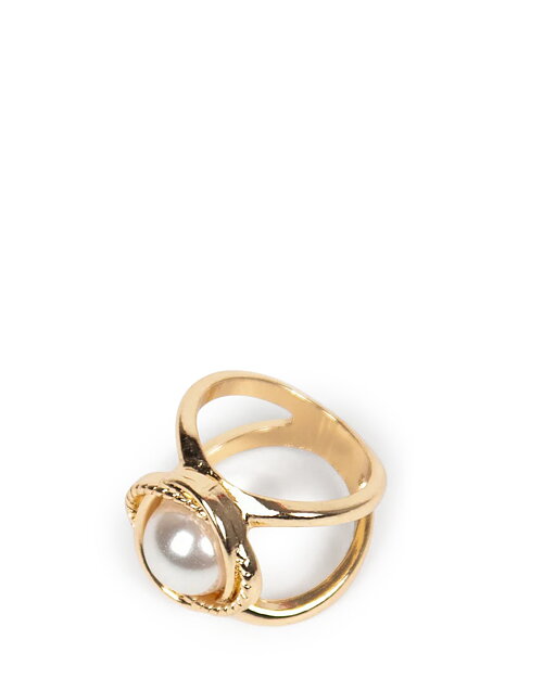 Sjalring liten pärlblomma guld