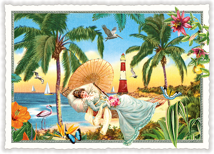 Lady in paradise, Postcard