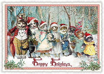 Happy Holidays Cats, Postcard
