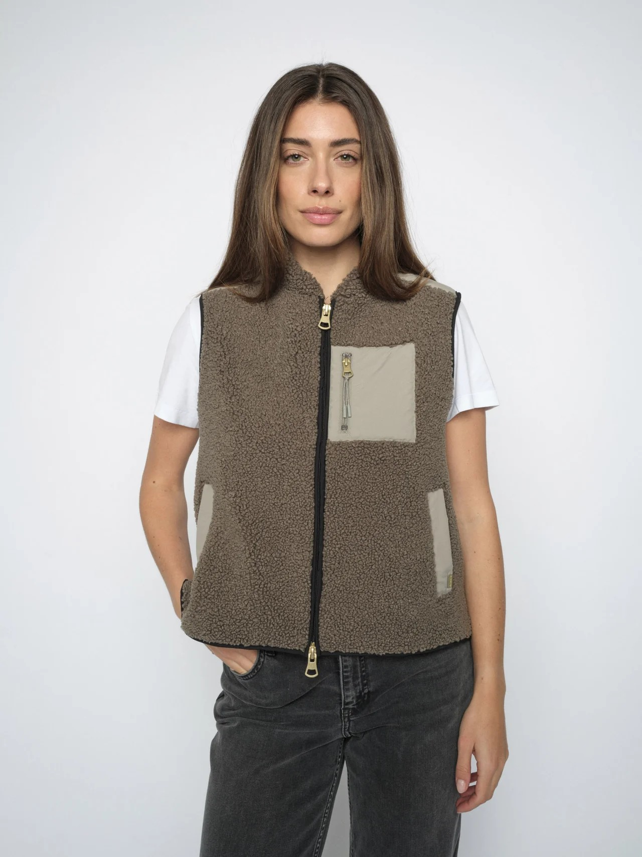 MMRowe Eli Teddy Vest - Dusty Olive - Mos Mosh