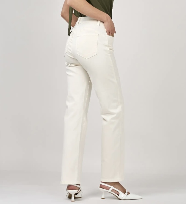 Sandfärgade jeans med raka ben - 2