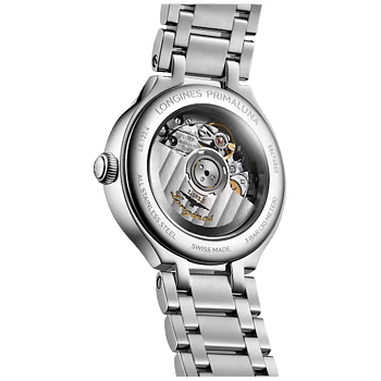 Longines Primaluna blå pärlemor med diamant index 30 baksida