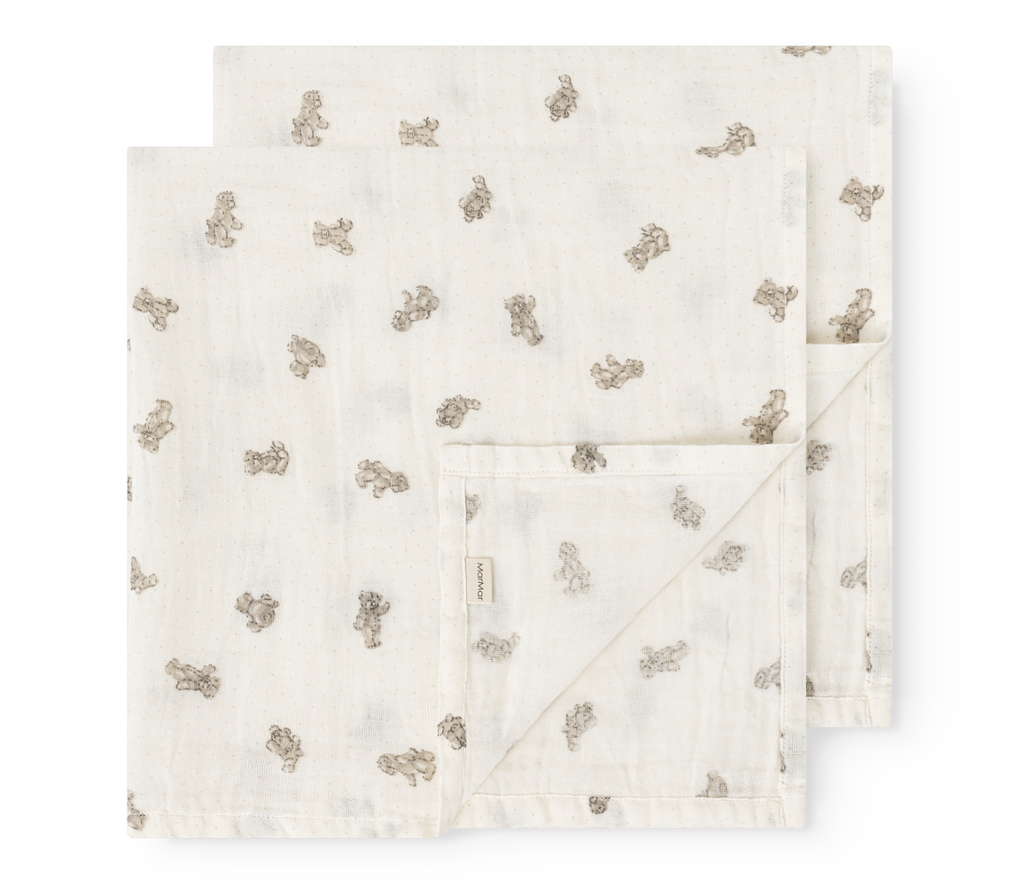 Ada (2-pack) Teddybears Bonded Muslin Print - 2