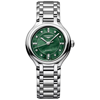 Longines Primaluna grön pärlemor med diamant index 30