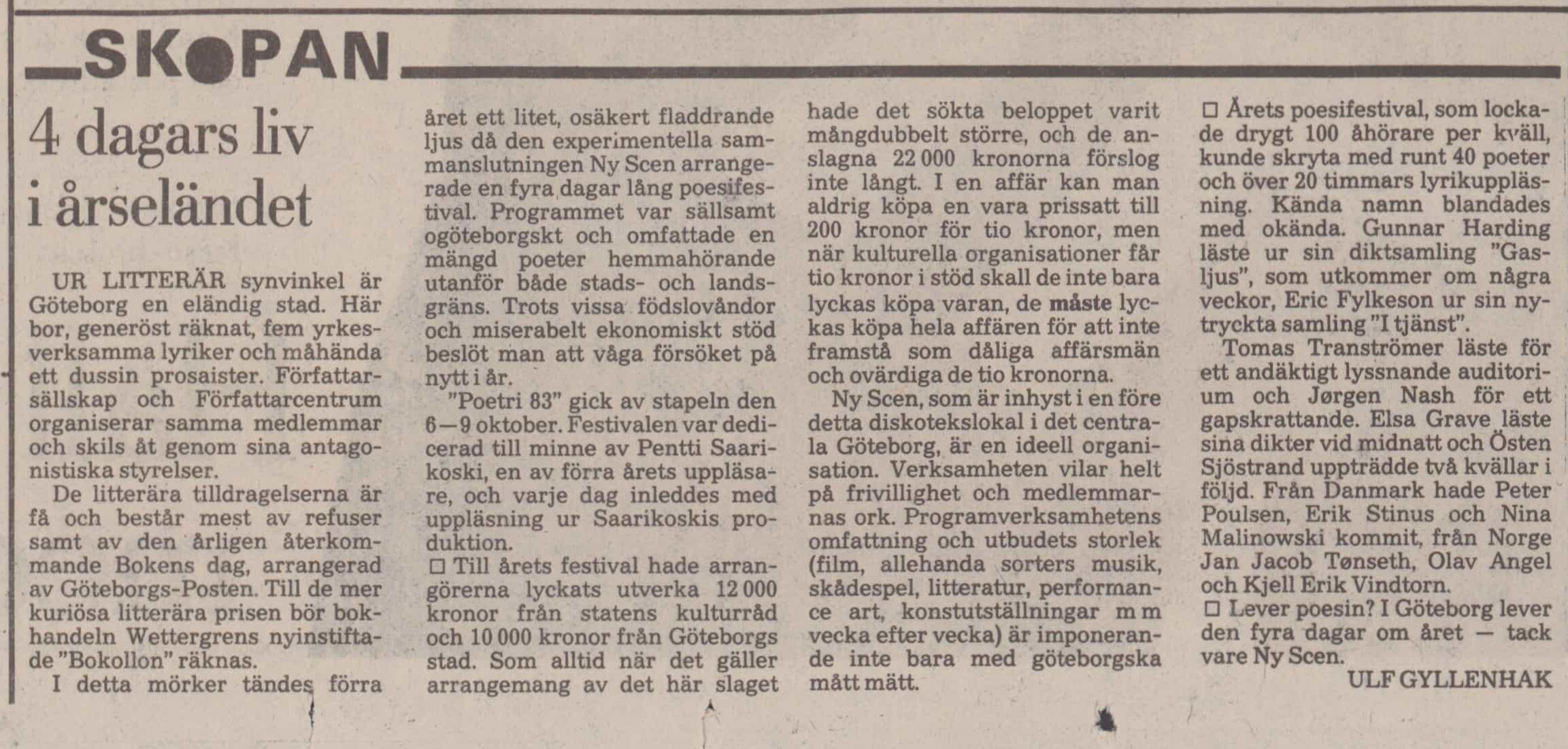 POETRI 83 GÖTEBORG - 2