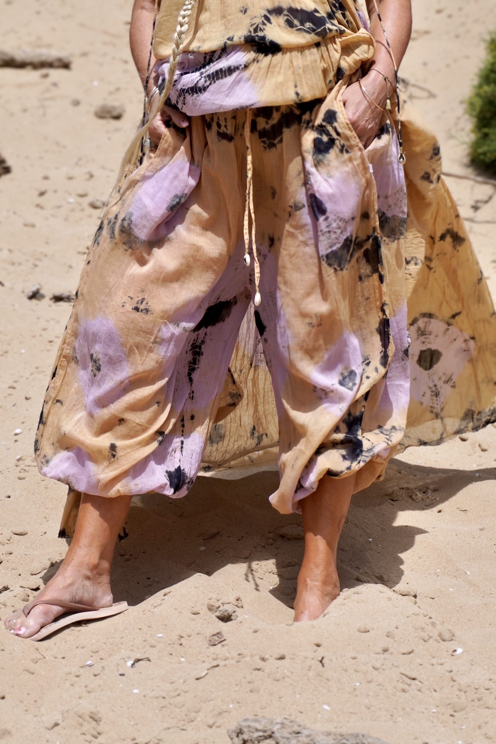 CAROLE BOMULL BATIK BYXA FAMI BEIGE/LILA  - 6
