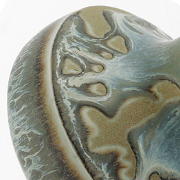 Carl-Harry Stålhane (1967) Unique Modern Vase with Blue/Green Glaze 10/8 cm
