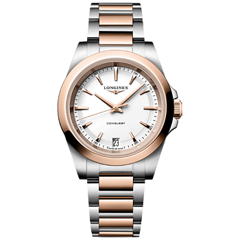 L3.460.3.18.7 Longines Conquest Quartz 2026, silver och roséguld 34