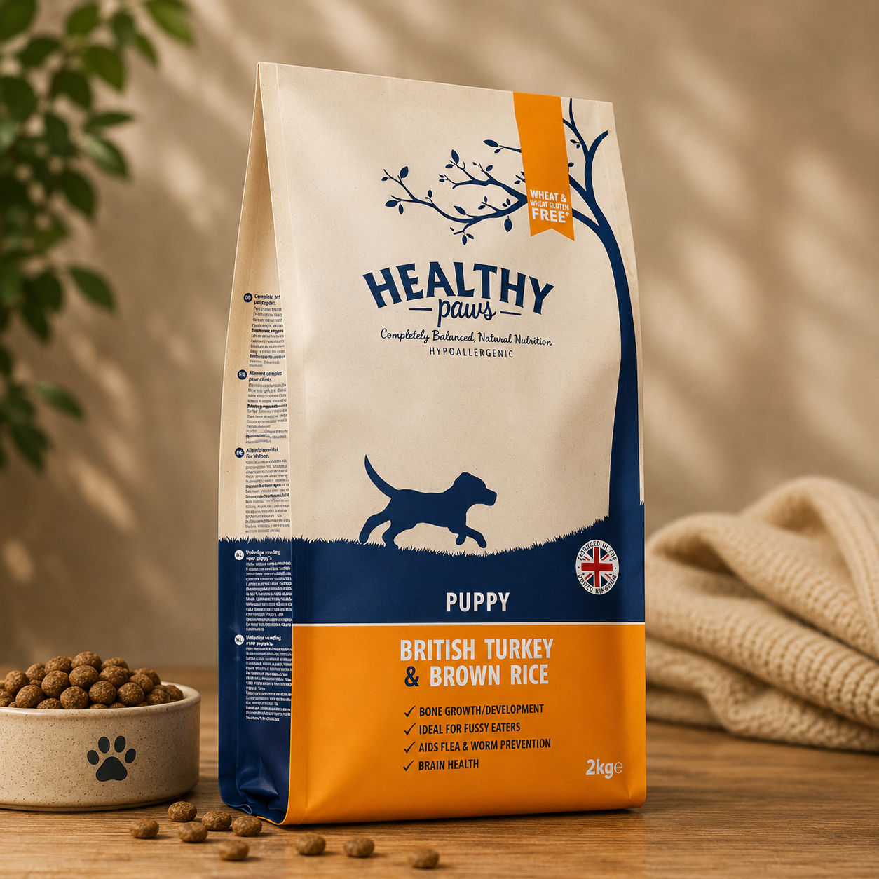 HEALTHY PAWS VALPFODER Kalkon & Fullkornsris - 3
