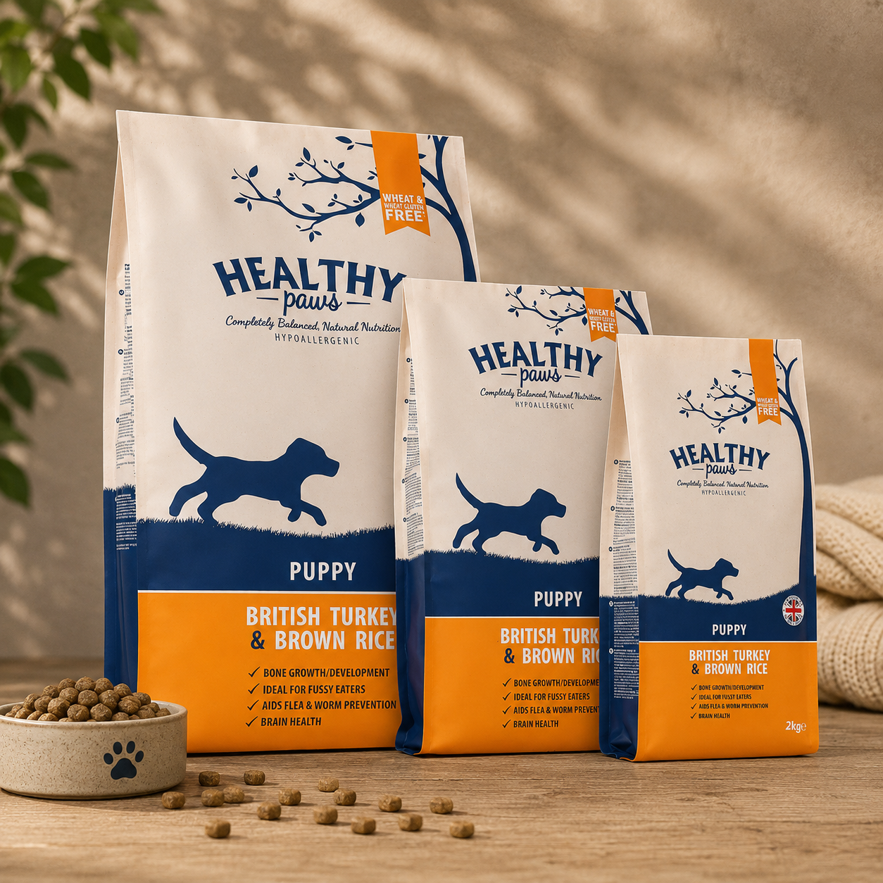 HEALTHY PAWS VALPFODER Kalkon & Fullkornsris