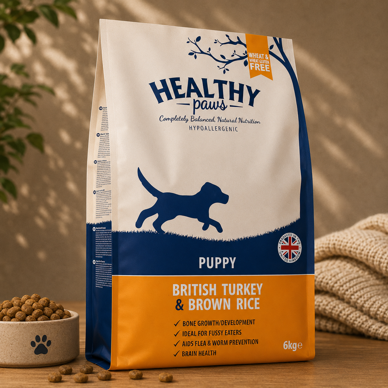 HEALTHY PAWS VALPFODER Kalkon & Fullkornsris - 4