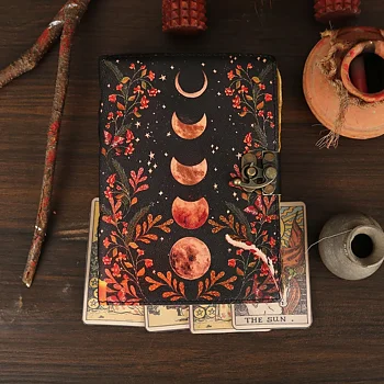 Läderjournal med Tomma Sidor & Vintage Månmotiv - R K Handicrafts Craft Junky