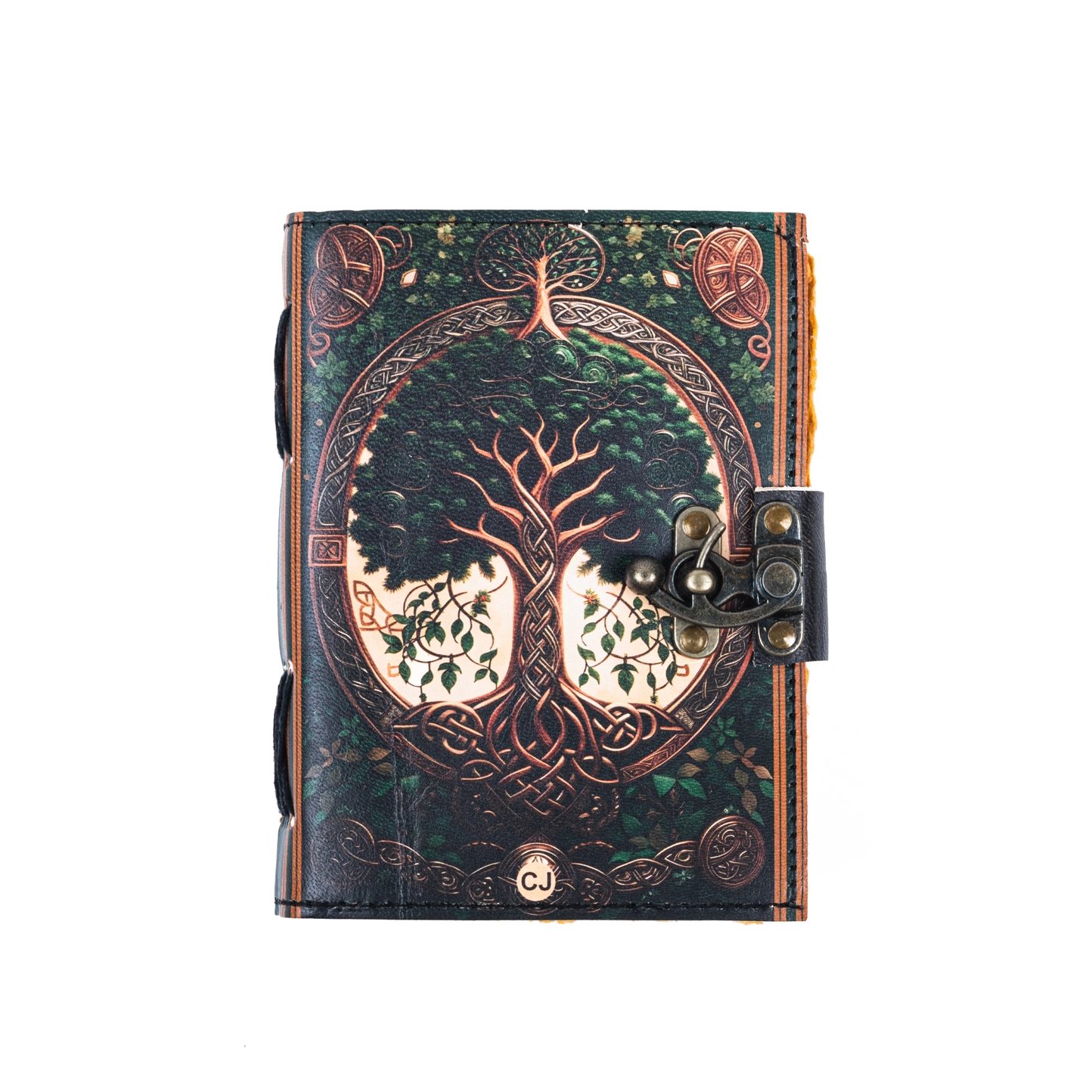Läderjournal med Vintagepapper & Trädmotiv - R K Handicrafts Craft Junky