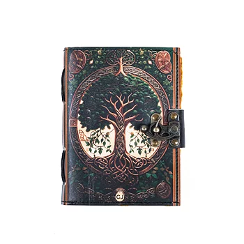 Läderjournal med Vintagepapper & Trädmotiv - R K Handicrafts Craft Junky