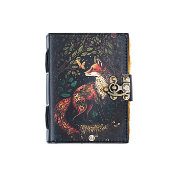 Resejournal i Läder med Vintagepapper & Vargmotiv - R K Handicrafts Craft Junky