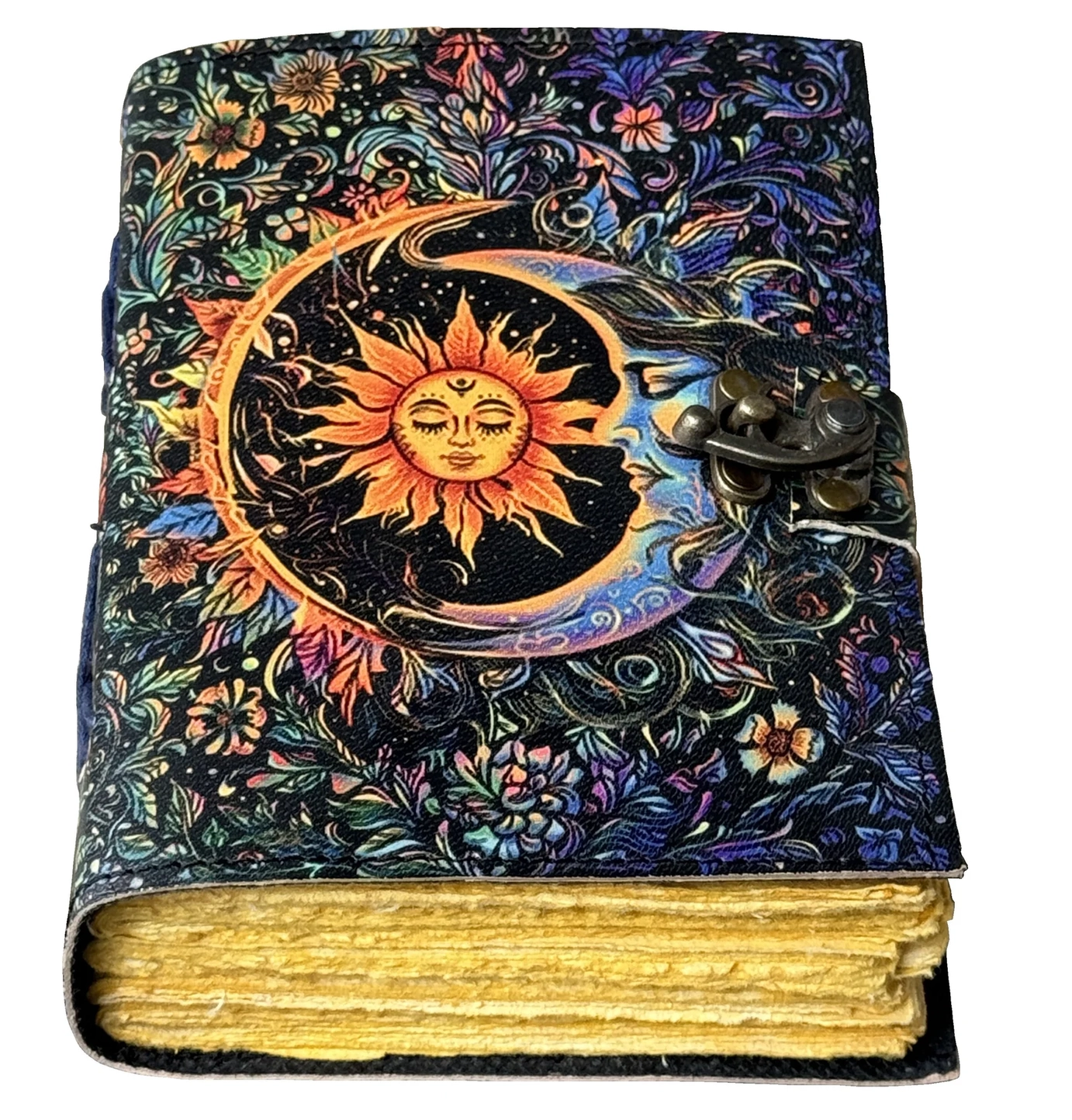 Handgjord Lädernjournal med Sol & Måne Grimoire - R K Handicrafts Craft Junky - 5