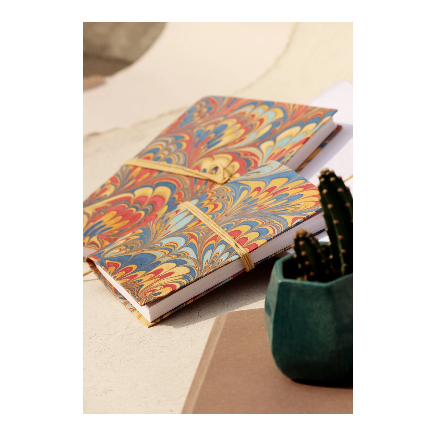 Anteckningsbok med Marmortryck och Blanka Sidor - R K Handicrafts Craft Junky - 3