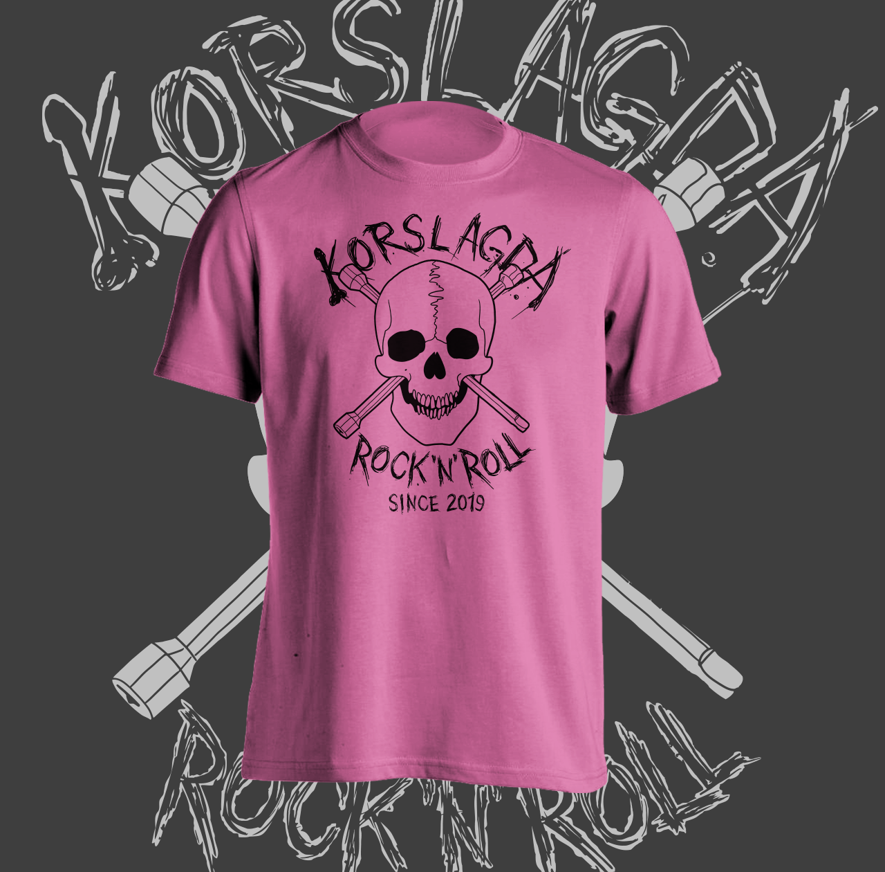 KORSLAGDA - Rosa Rock`n`´Roll T-shirt