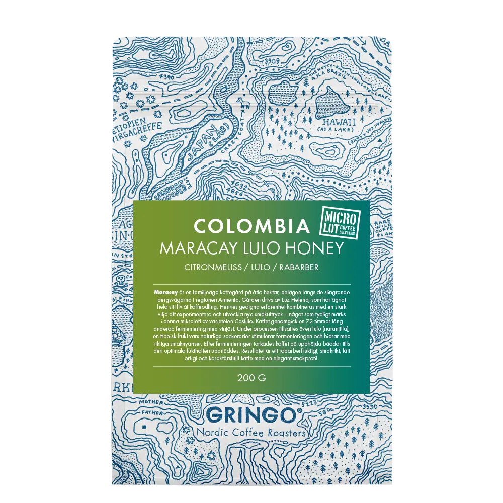 Gringo Nordic - Colombia Maracay Lulo Honey - Ljusrostade hela kaffebönor - 200g