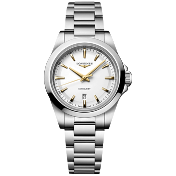 L3.350.4.12.6 Longines Conquest Quartz 2026, silver med guld index 34