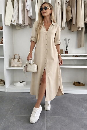 PF - Skjortklänning Beige