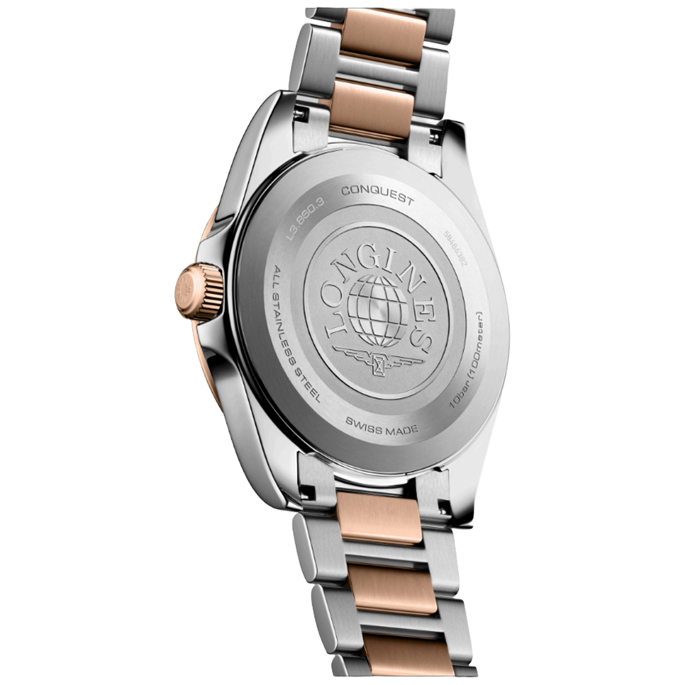 L3.860.3.98.7 Longines Conquest Quartz 2026, blå och roséguld  41 baksida