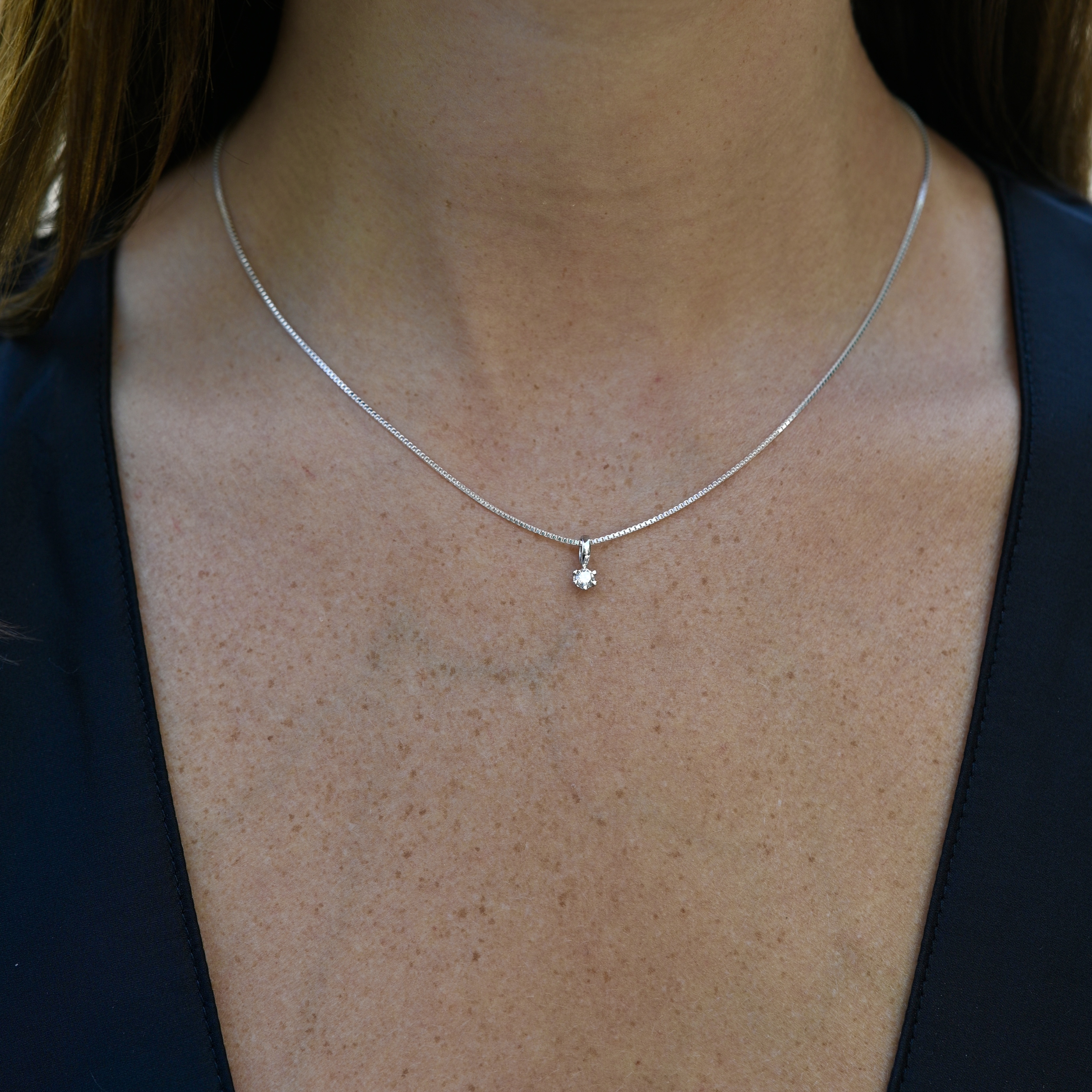 Hänge syntetisk diamant 0,15 ct vitguld 18 karat 