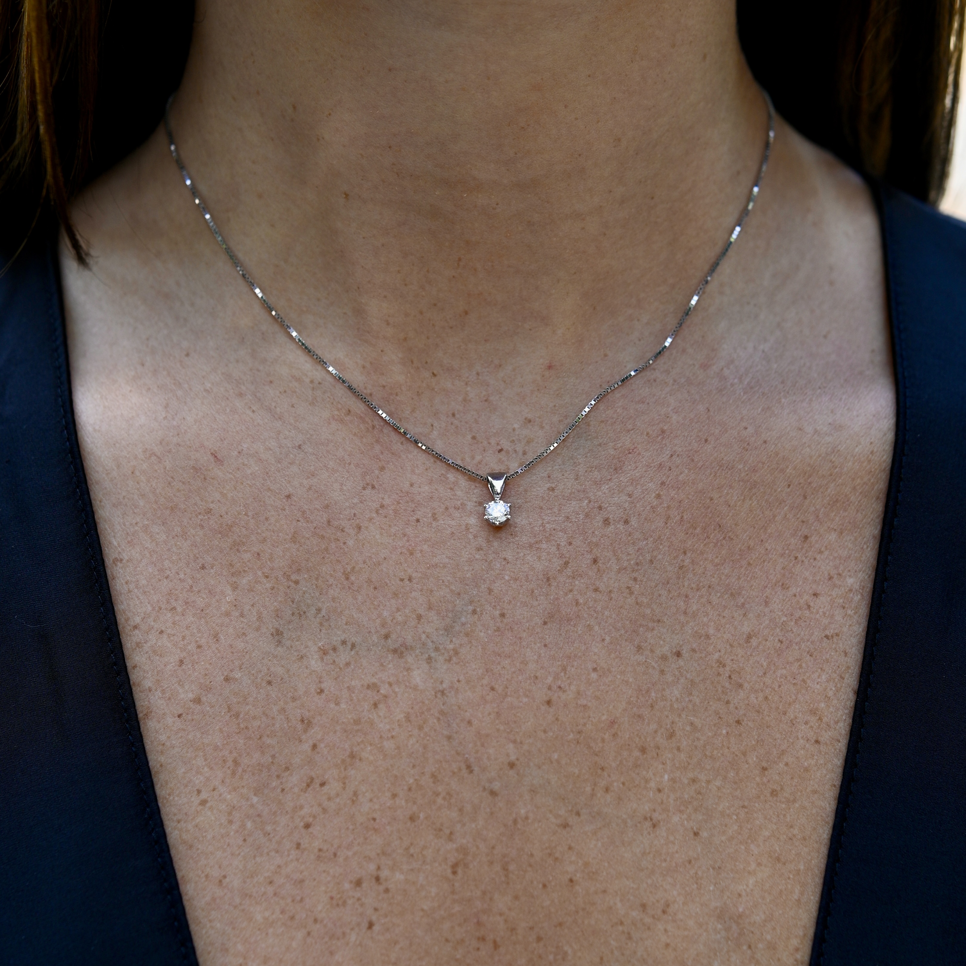 Hänge syntetisk diamant 0,25 ct vitguld 18 karat  - 3