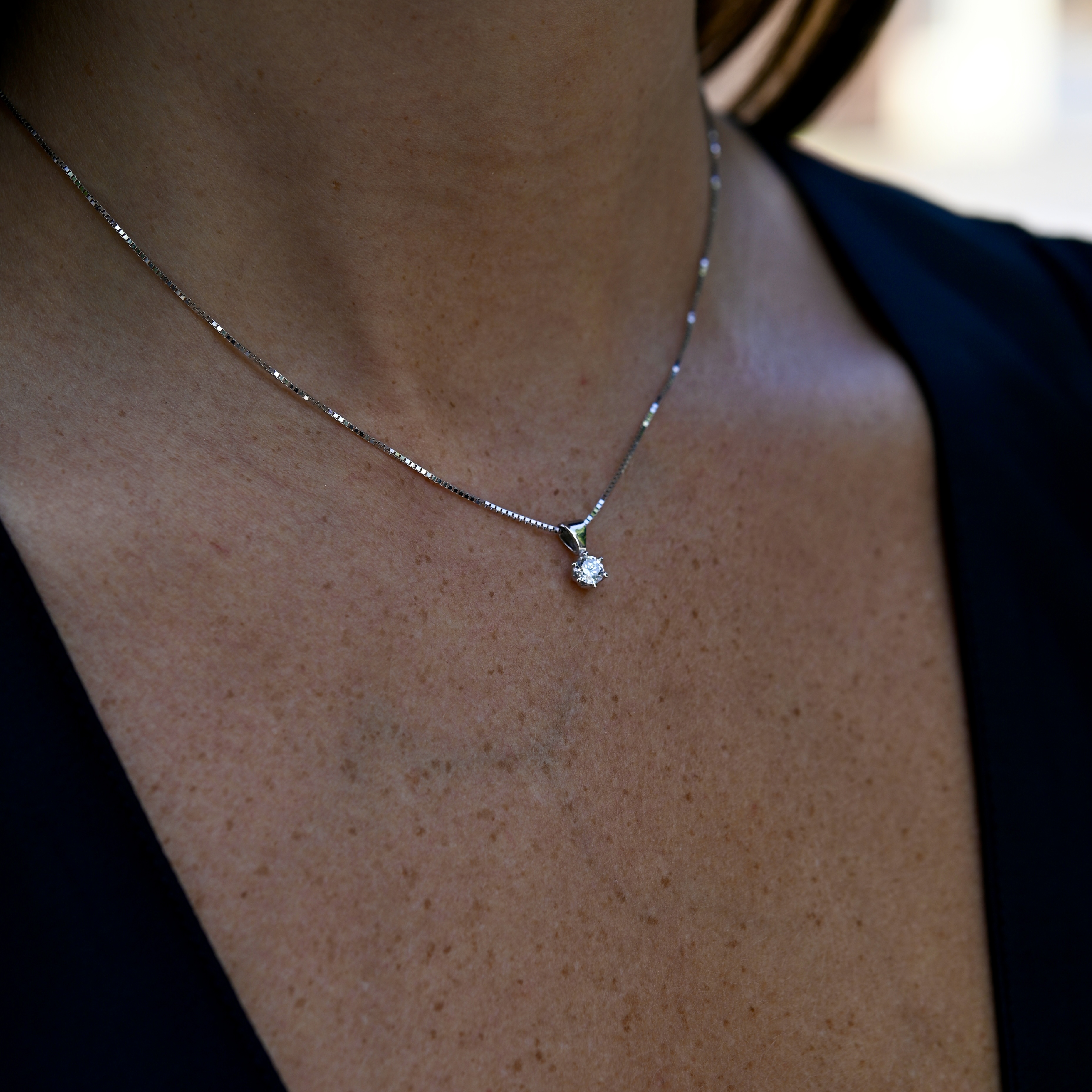 Hänge syntetisk diamant 0,25 ct vitguld 18 karat 