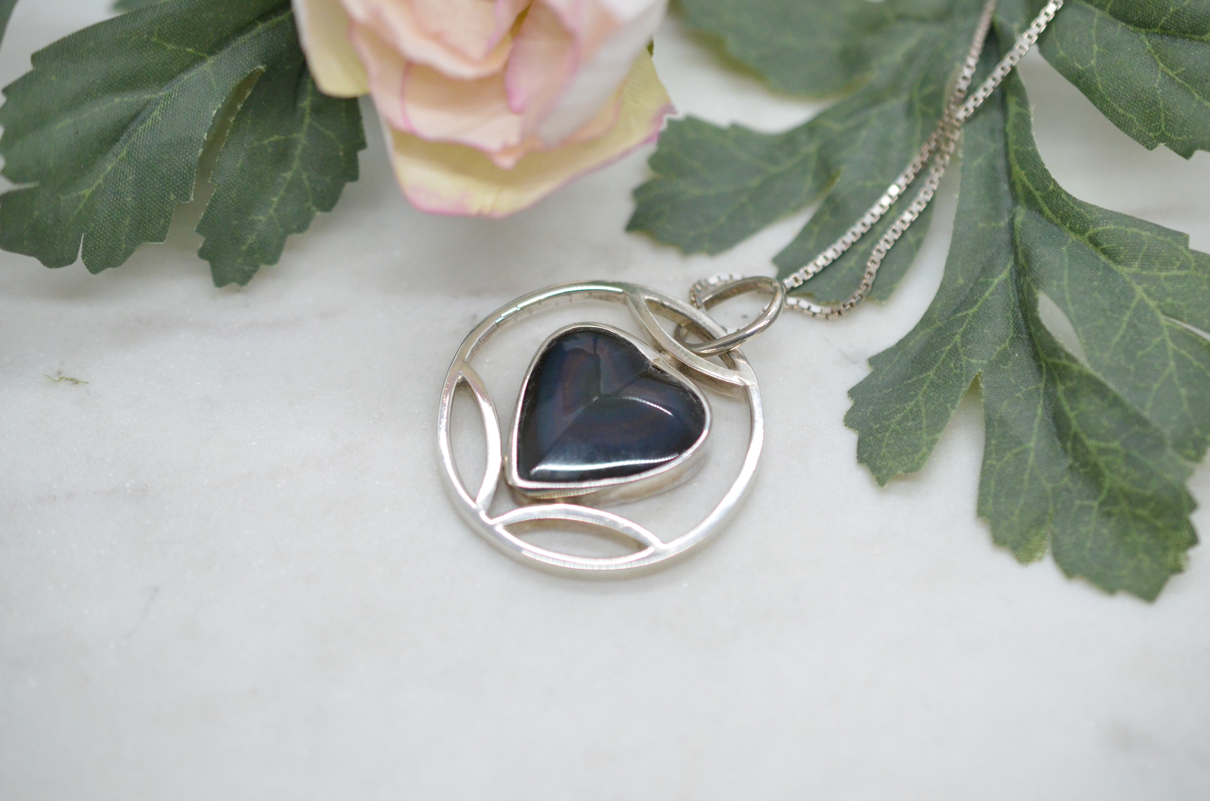 Second Hand Am Design silver necklace with obsidian - 3