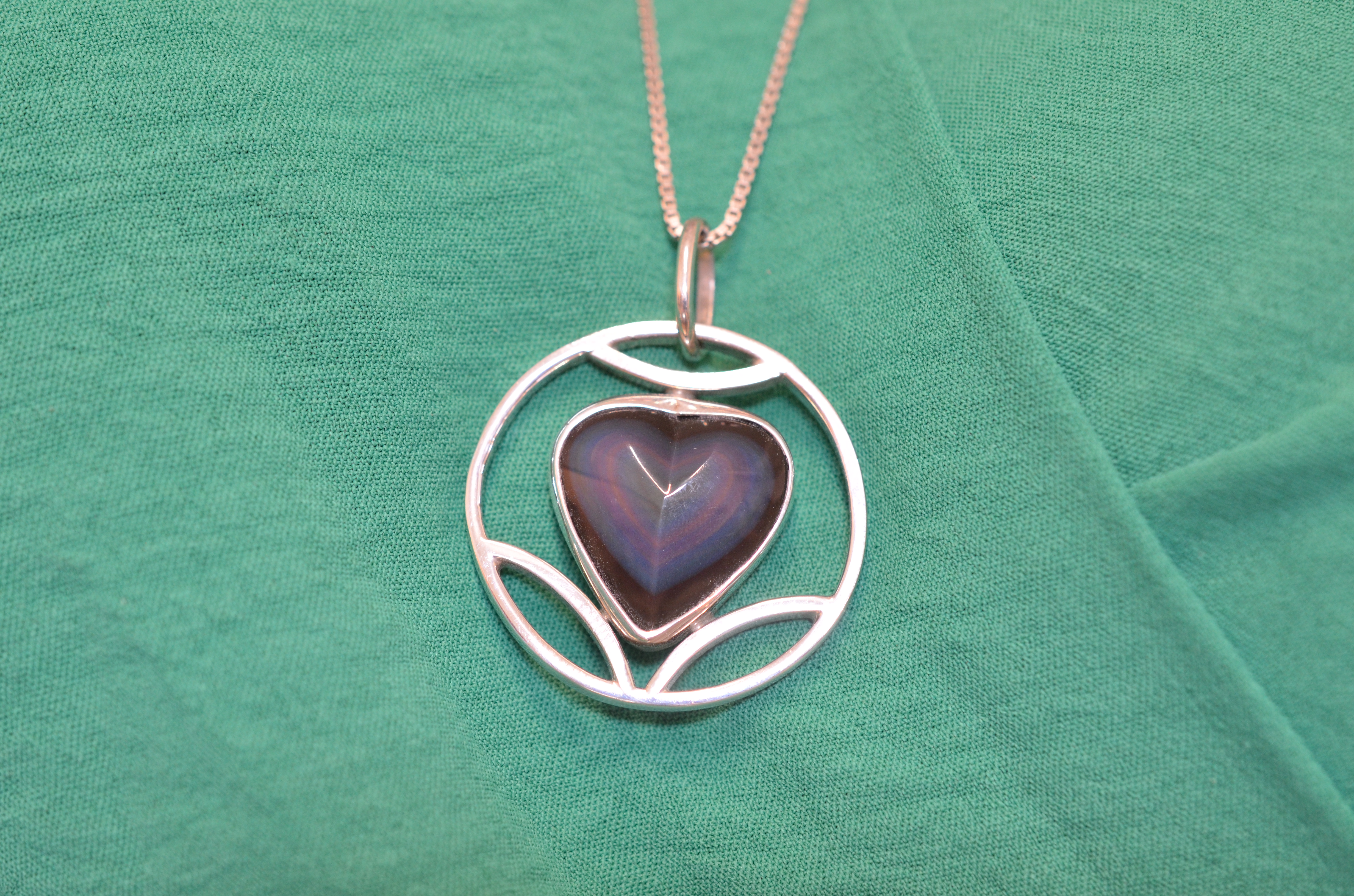 Second Hand Am Design silver necklace with obsidian - 6