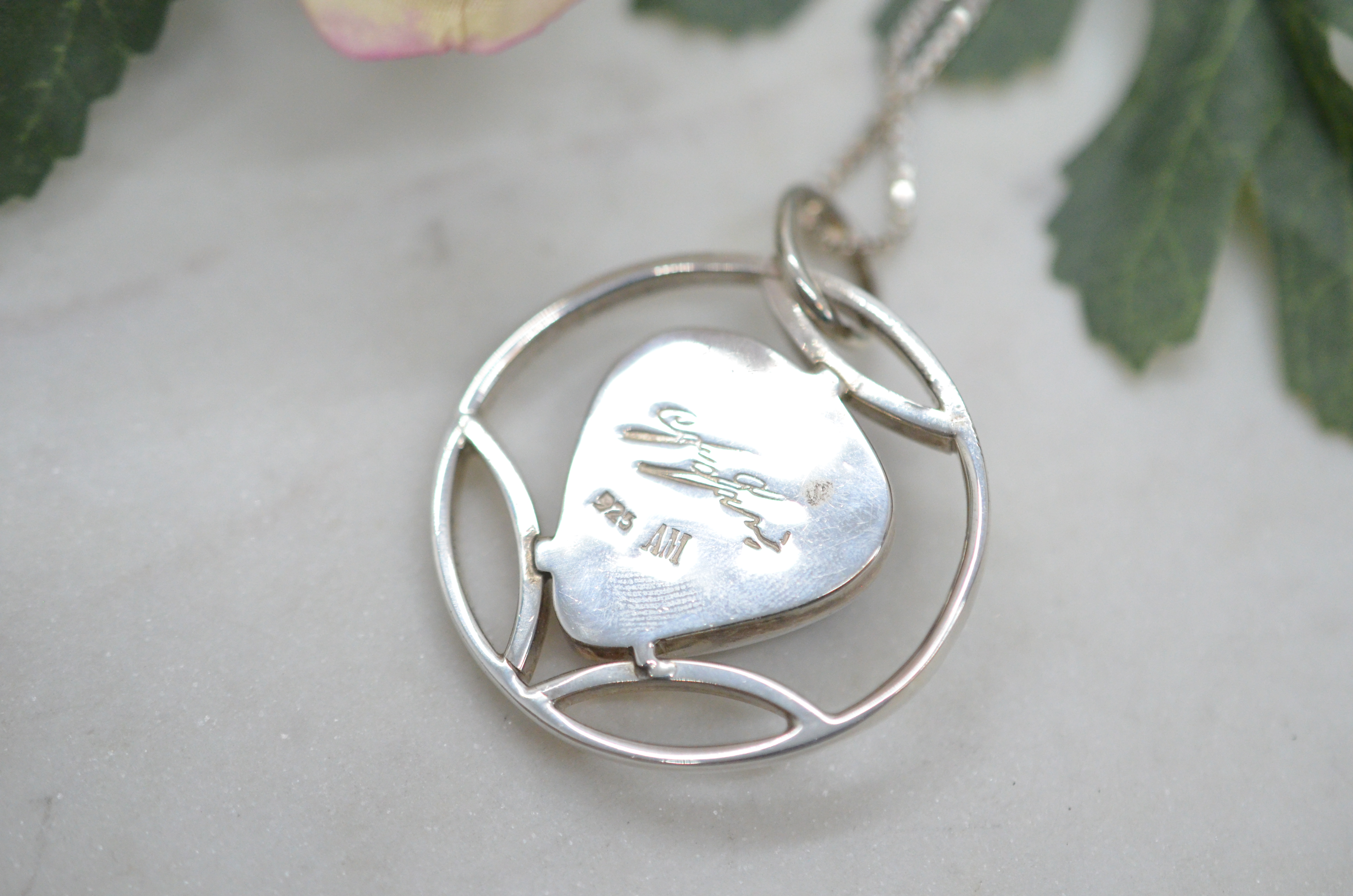 Second Hand Am Design silver necklace with obsidian - 4
