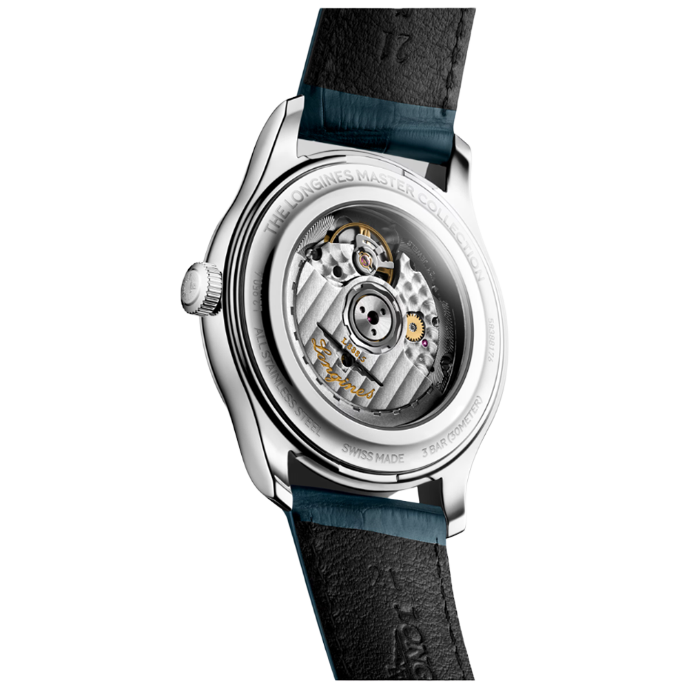 L2.950.4.73.2 Longines Master Collection 41 vit med alligatorband baksida