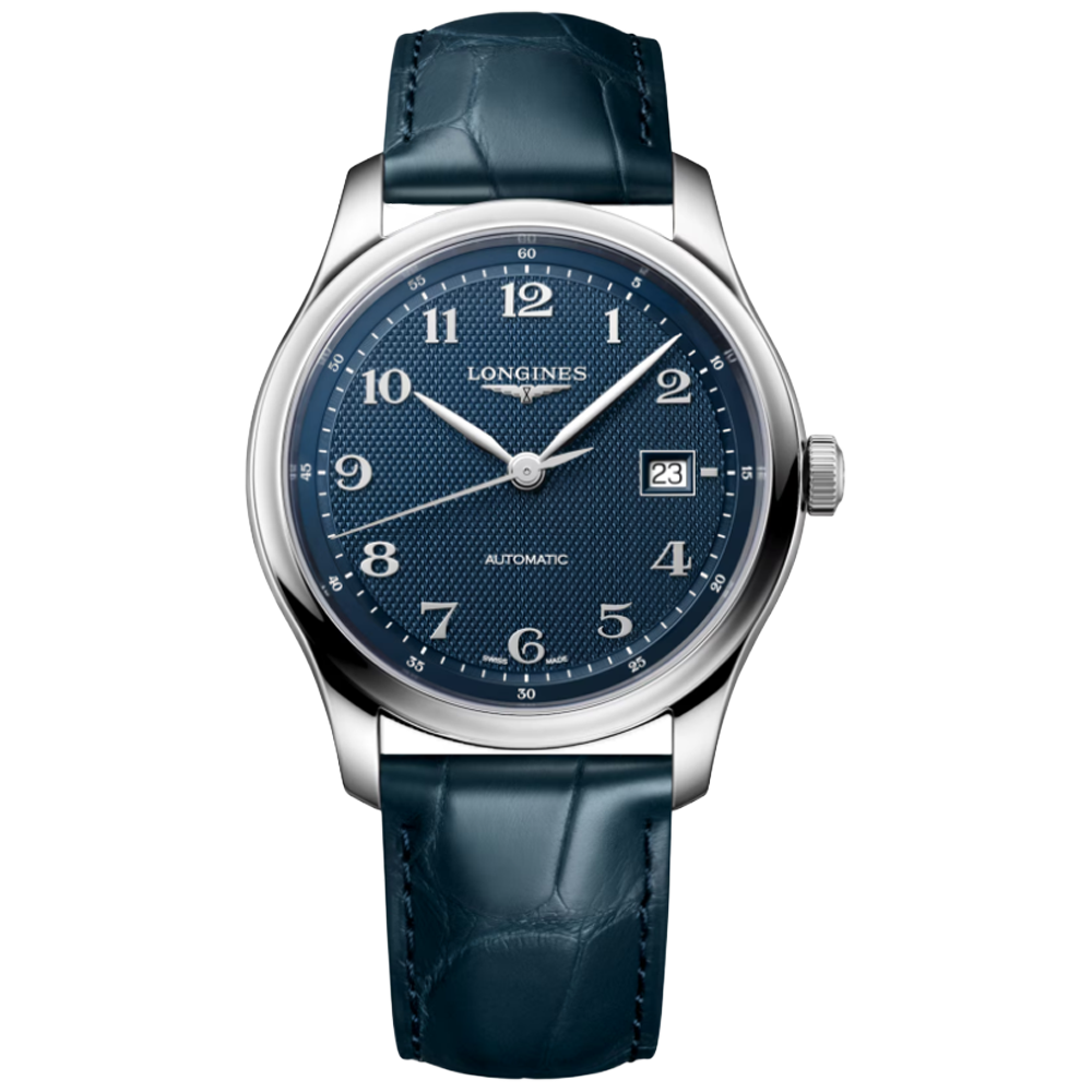 L2.950.4.93.2 Longines Master Collection 41 blå med alligatorband