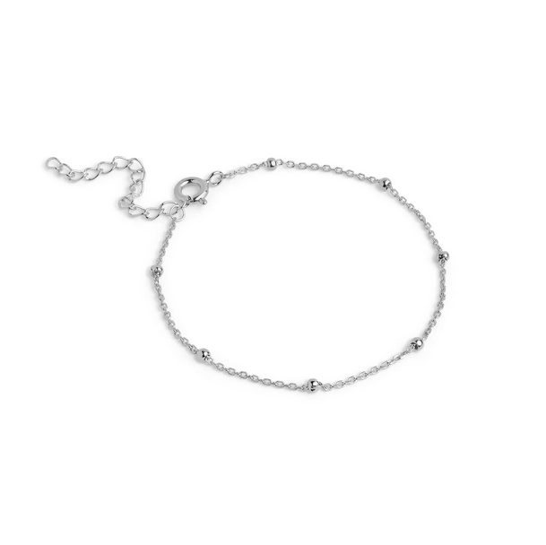 Beaded Chain Armband - Silver