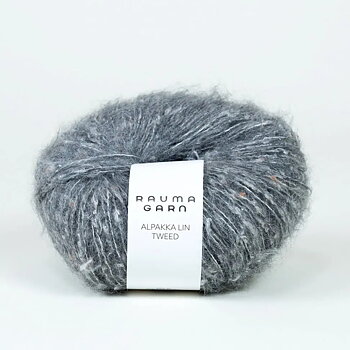 21266 mörkgrå tweed alpakka lin rauma garn