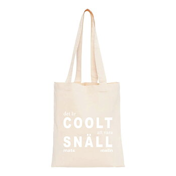 Tygkasse "Det är coolt att vara snäll" beige